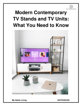 Modern Contemporary TV Stands and TV Units What You Need to Know