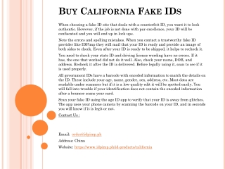 Buy California Fake IDs