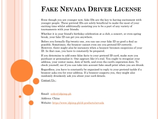 Fake Nevada Driver License