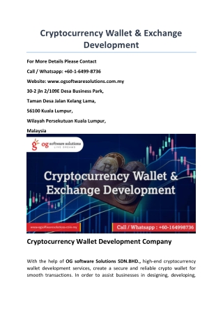 Cryptocurrency Wallet & Exchange Development