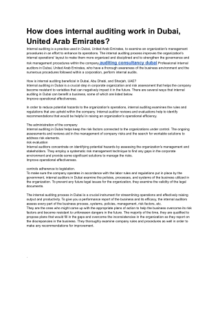dubai auditing