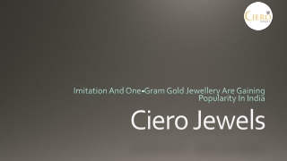 Imitation And One-Gram Gold Jewellery Are Gaining Popularity In India