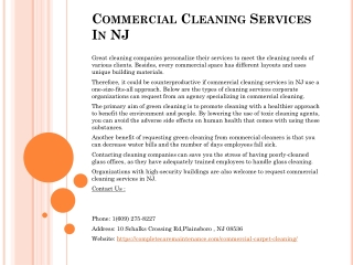 Commercial Cleaning Services In NJ