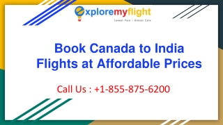 Book Canada to India Flights at Affordable Prices