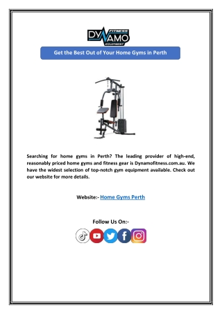 Get the Best Out of Your Home Gyms in Perth