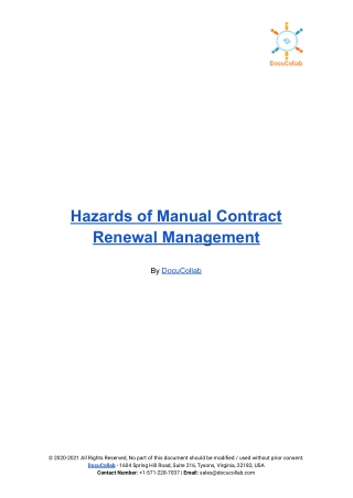 Hazards of Manual Contract Renewal Management