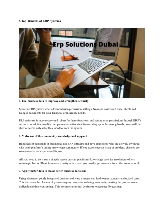 Erp Solutions Dubai