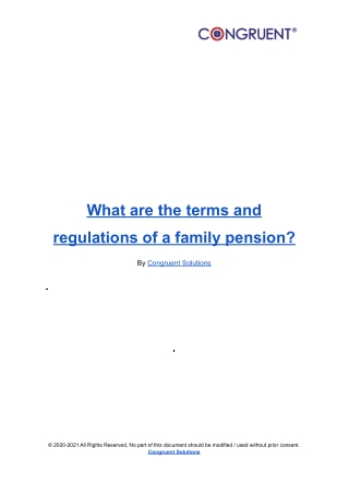 What are the terms and regulations of a family pension