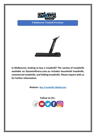 A Melbourne Treadmill Purchaser