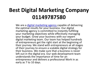 Best Digital Marketing Company 01149787580