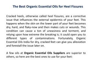 The Best Organic Essential Oils for Heel Fissures