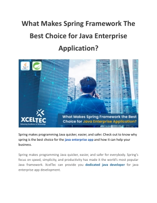 Spring Framework The Best Choice for Java Enterprise Application_