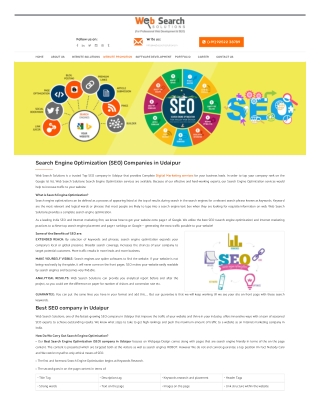 Search Engine Optimization, SEO experts in Udaipur, Rajasthan