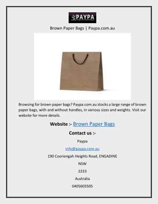 Brown Paper Bags  Paypa.com