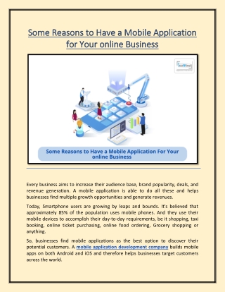 Some Reasons to Have a Mobile Application for Your online Business