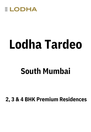 Lodha Tardeo Mumbai | E-Brochure