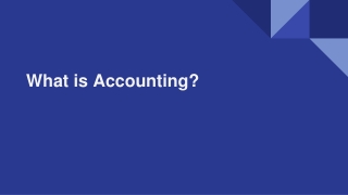 What is Accounting?
