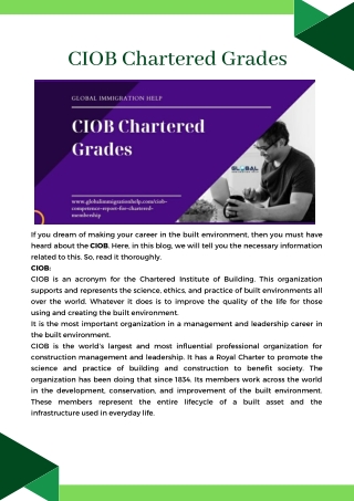 CIOB Chartered Grades