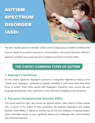 Autisum Types,  Symptoms, and Treatment Therapies