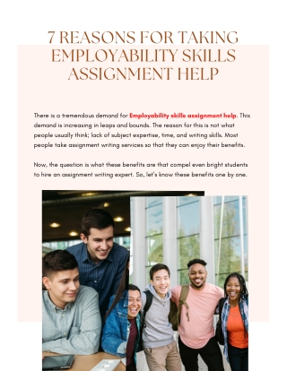 7 Reasons For Taking Employability Skills Assignment Help