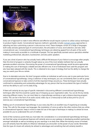 Increasing Your Human Relations With Conversational Hypnosis Techniques