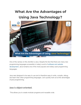 What are the Advantages of Using Java Technology?