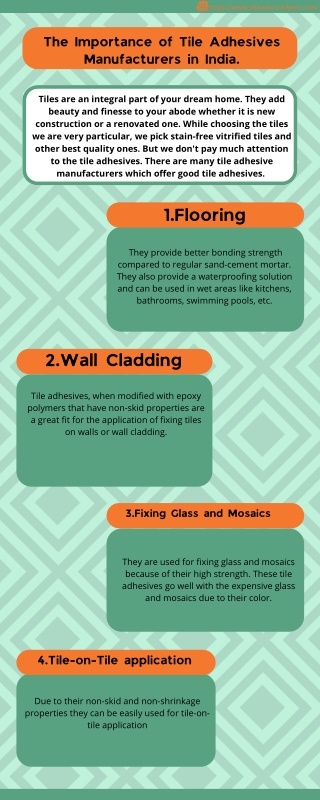 The Importance of Tile Adhesives Manufacturers in India.