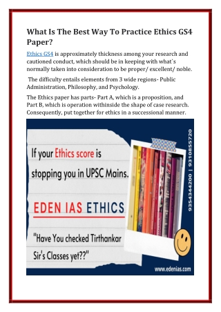 What Is The Best Way To Practice Ethics GS4 Paper?