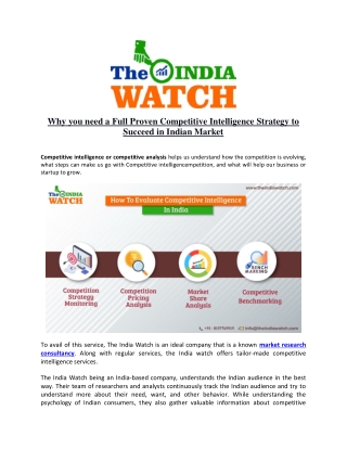 Why you need a Full Proven Competitive Intelligence Strategy to Succeed in Indian Market