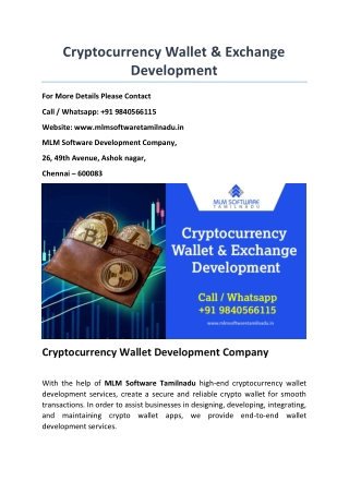 Cryptocurrency Wallet & Exchange Development