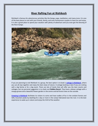 River Rafting Fun at Rishikesh