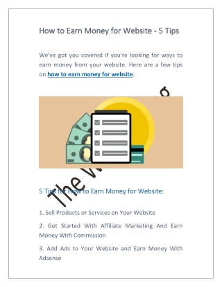 how to earn money for website