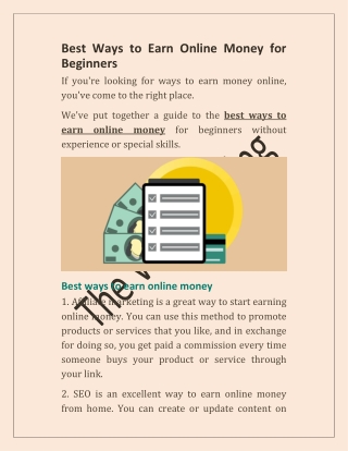 best ways to earn online money