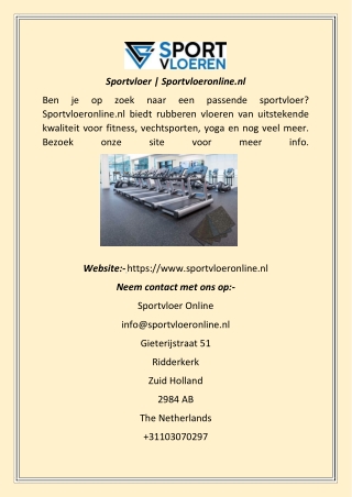 Sportvloer  Sportvloeronline.nl