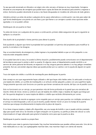 Maneras practicas para abrir una cerradura sin las llaves