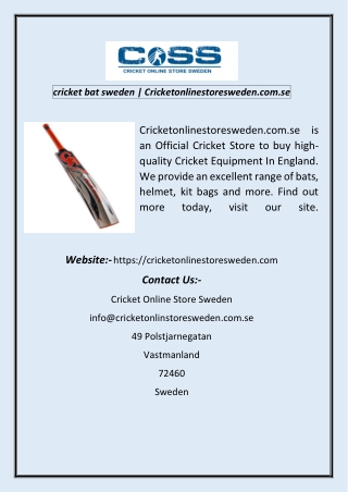 cricket bat sweden  Cricketonlinestoresweden.com.se