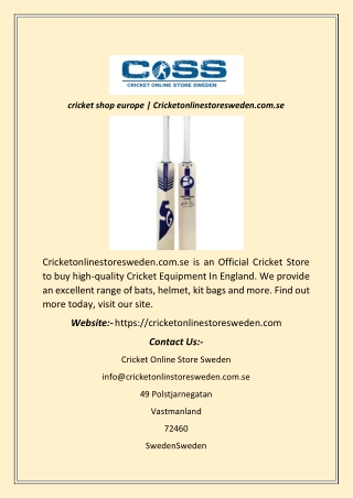 cricket shop europe Cricketonlinestoresweden.com.se