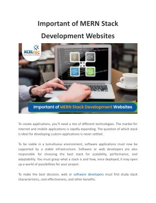 Importance of MERN Stack Development Websites | XcelTec