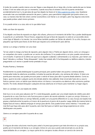 Formas para abrir una puerta sin llave