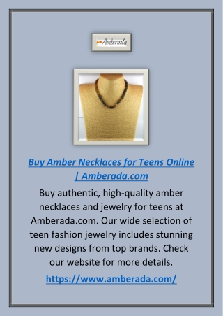 Buy Amber Necklaces for Teens Online | Amberada.com