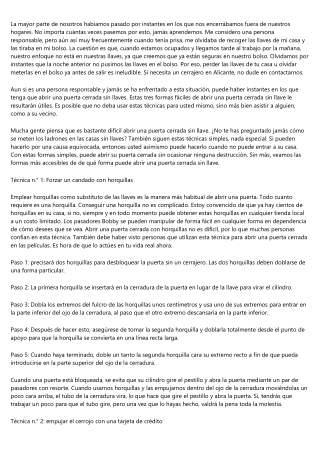 Trucos para desbloquear una puerta sin llave