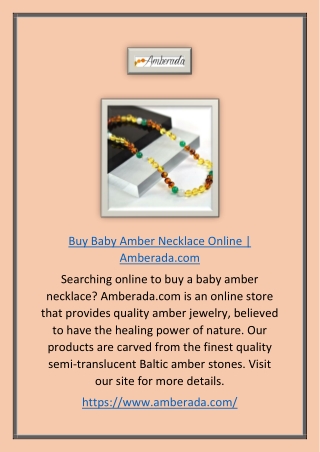 Buy Baby Amber Necklace Online | Amberada.com