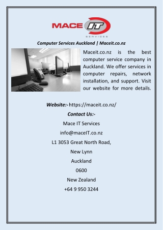 Computer Services Auckland  Maceit.co.nz