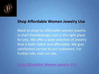 Shop Affordable Women Jewelry Usa  Peardedesign.com