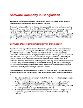 Software Company Bangladesh