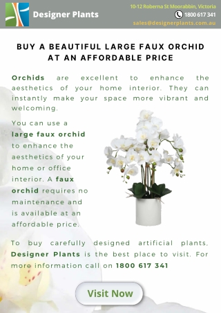 Buy a beautiful large faux orchid at an affordable price