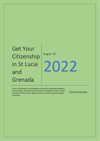 Get Your Citizenship in St Lucia and Grenada