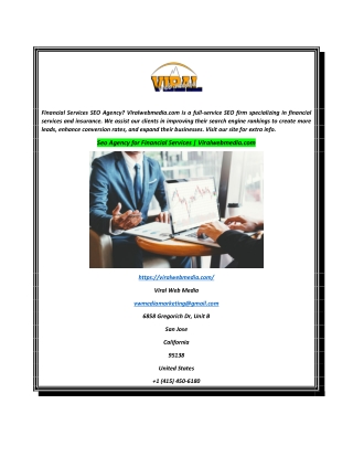 Seo Agency for Financial Services  Viralwebmedia.com