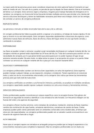 Los principales beneficios de contratar un servicio profesional de cerrajeria