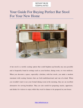 Your Guide For Buying Perfect Bar Stool For Your New Home